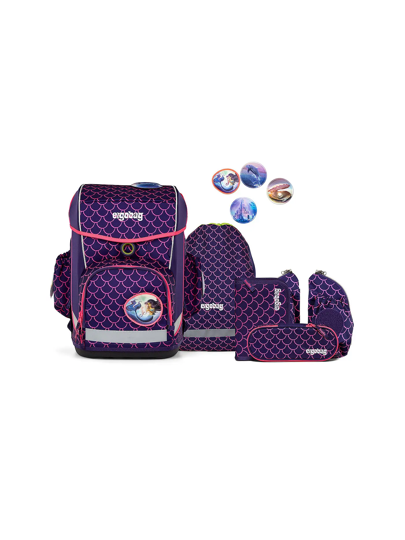 ERGOBAG | Schultaschen Set 6tlg CUBO LIGHT PerlentauchBär | 